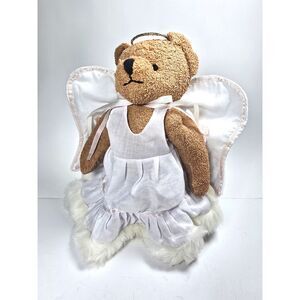 Vintage Y2K Handmade Angel Teddy Bear Plush Articulated Bottom Weighted